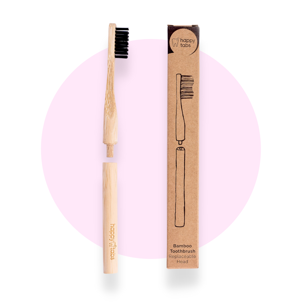 Eco toothbrush with replaceable brush head - Happy Tabs